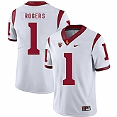 USC Trojans 1 Darreus Rogers White College Football Jersey Dzhi,baseball caps,new era cap wholesale,wholesale hats